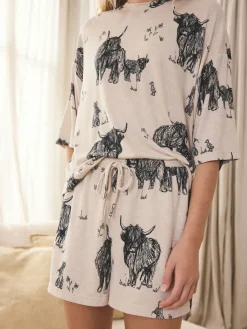 Havermout Hamish The Highland Cow - Behaaglijke korte pyjamaset*Next Sale