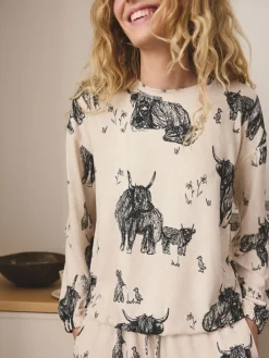 Havermout Hamish The Highland Cow - Behaaglijke pyjama met lange mouwen*Next Sale