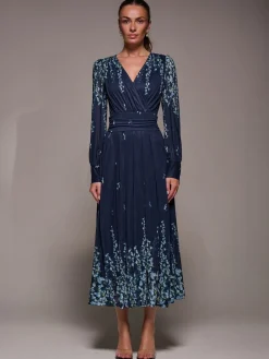 - Long Sleeve Printed Mesh Midaxi Dress*Jolie Moi Discount