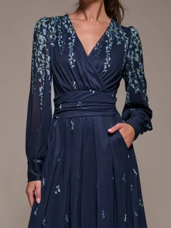 - Long Sleeve Printed Mesh Midaxi Dress*Jolie Moi Discount