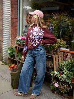 Floral Vase Graphic Oversized Crew Neck Sweatshirt*Here for the T Online