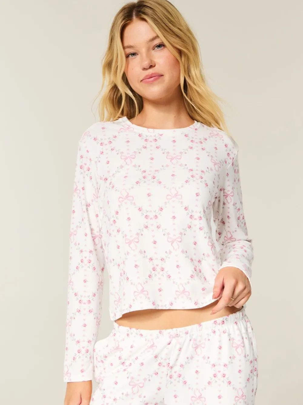 Cosy Long Sleeve White Pyjama Top*Hollister Discount