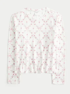 Cosy Long Sleeve White Pyjama Top*Hollister Discount