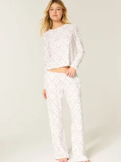 Cosy Wide leg White Pyjamas Bottoms*Hollister New