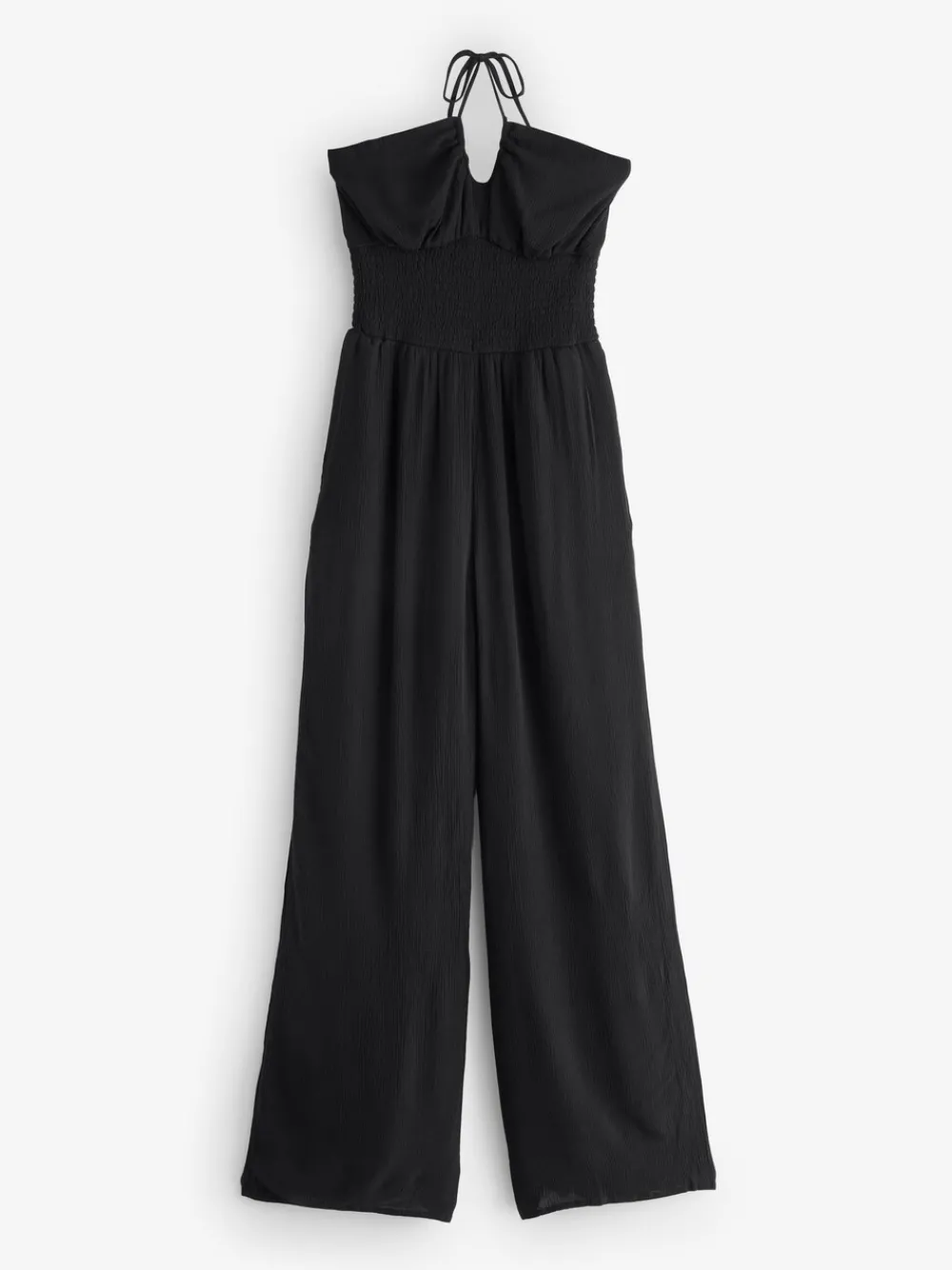 Smocked Waist Multi Way Strapless Black Jumpsuit*Hollister Outlet