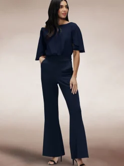 Blue Drop Shoulder Jumpsuit*Hot Squash Hot
