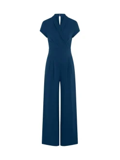 Petite - Blauwe jumpsuit met wijde pijpen*Hot Squash Best