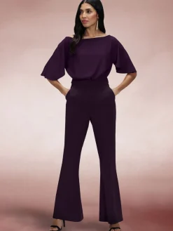 Purple Drop Shoulder Jumpsuit*Hot Squash Best
