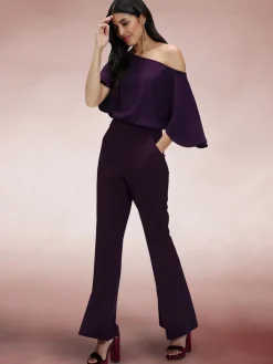 Purple Drop Shoulder Jumpsuit*Hot Squash Best