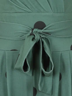 HotSquash groene jersey jumpsuit met wijduitlopende pijpen*Hot Squash Outlet