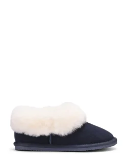 Navy Regular Fit Hug Slip-On Slippers*Hotter