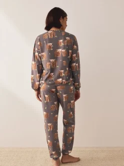 Houtskoolgrijze Hamish The Highland Cow - Pyjama met lange mouwen*Next Hot