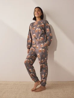 Houtskoolgrijze Hamish The Highland Cow - Pyjama met lange mouwen*Next Hot