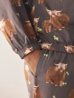 Houtskoolgrijze Hamish The Highland Cow - Pyjama met lange mouwen*Next Hot