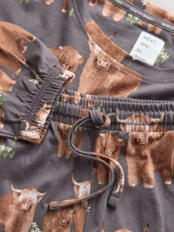 Houtskoolgrijze Hamish The Highland Cow - Pyjama met lange mouwen*Next Hot