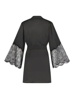 Hunkemöller Satin Kimono Black Robe*Hunkemoller Discount