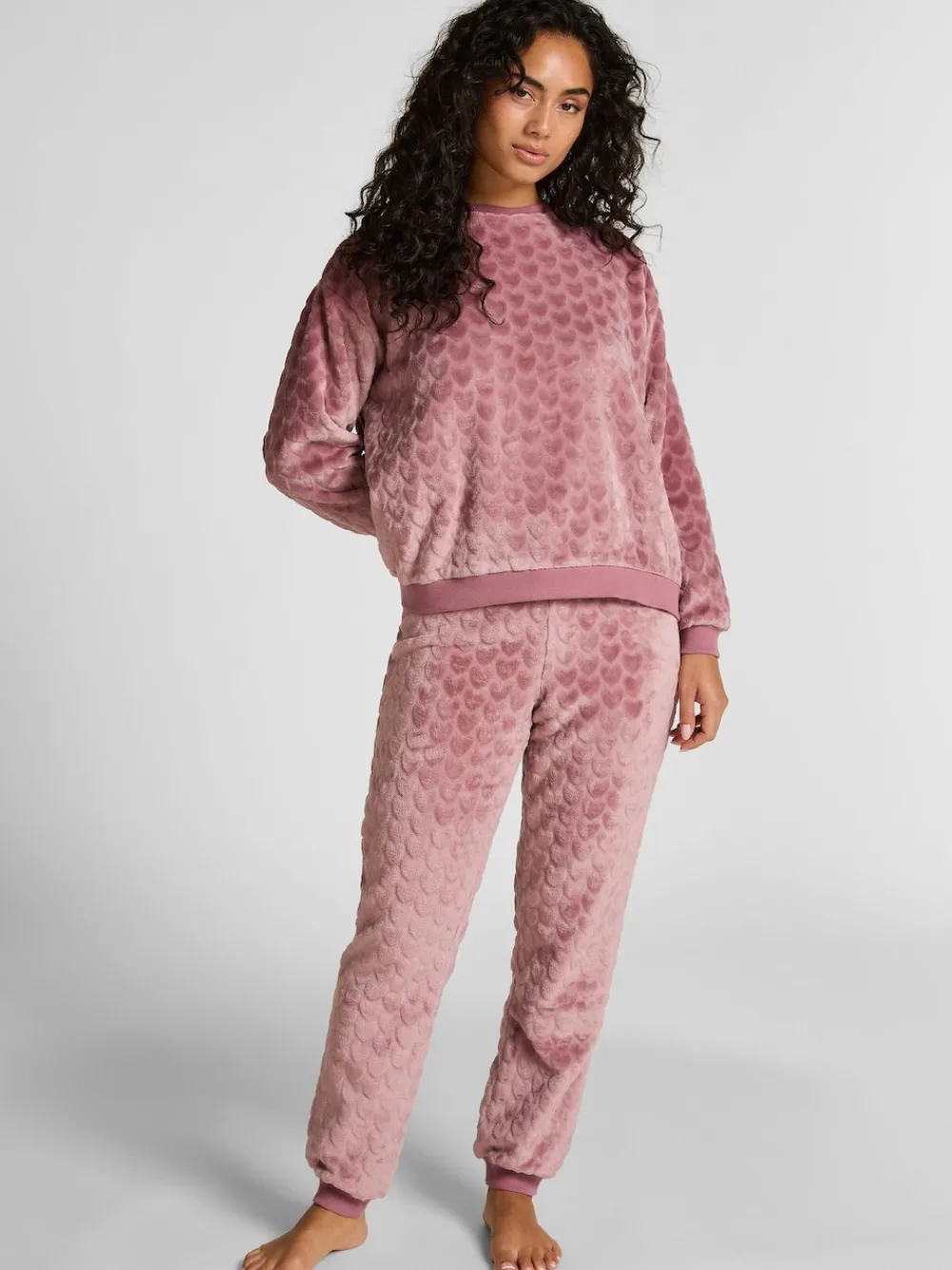Purple Fleece Heart Pyjamas Set*Hunkemoller Hot