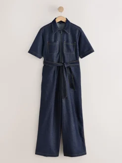 Indigoblauw - Denim Jersey Jumpsuit*Next Outlet