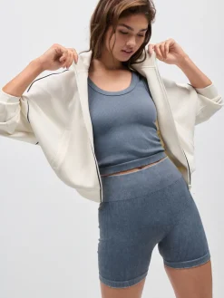 Indigoblauw - Geribbelde fietsshort met hoge taille*Next Sale