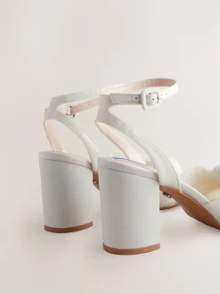 Ivoor - Forever Comfort® Bruiloft Strik Block Bruid hakken Schoenen*Next Clearance