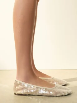 - Forever Comfort® Round Toe Sequin Ballerina Flats*Next Outlet