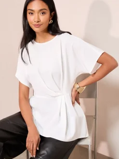 - Pleated Waist Detail Short Sleeve Blouse*Friends Like These Sale