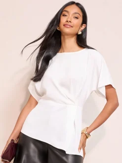 - Pleated Waist Detail Short Sleeve Blouse*Friends Like These Sale