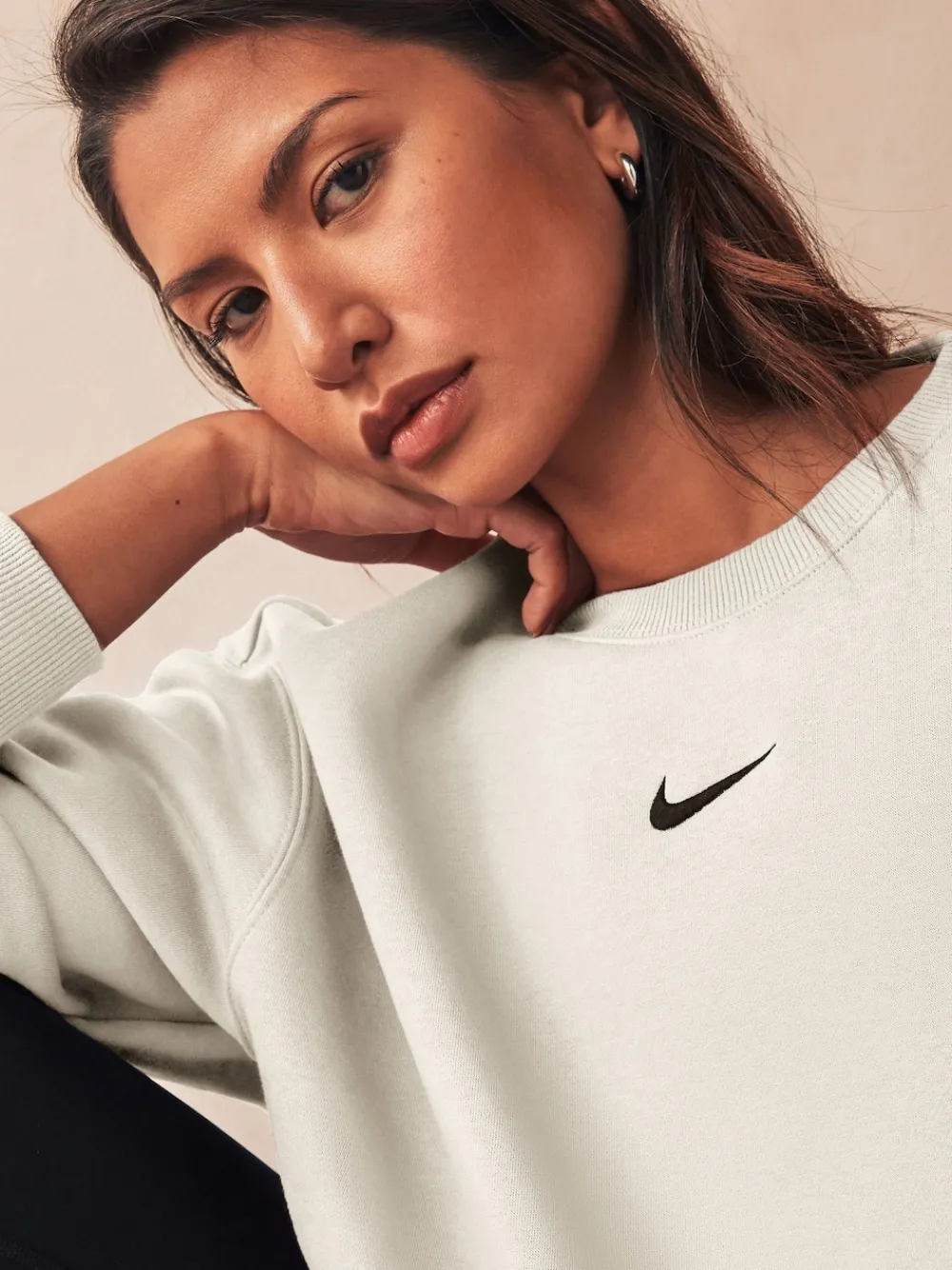 Ivoor - - Oversized fleece sweatshirt met ronde hals*Nike Best