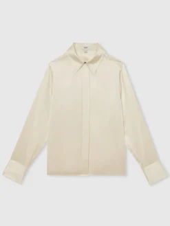 Ivoor - Ameira Silk-Satin Concealed-Placket Shirt*Reiss Hot