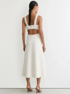 - Dina Waisted Cut-Out Twill Midi Dress*Reiss Best