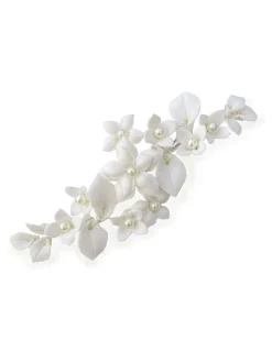 Snowdrop haarspeld met mooie keramische bloemen*Ivory & Co Online