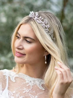 Utopia hoofdband met kristallen blaadjes*Ivory & Co Outlet