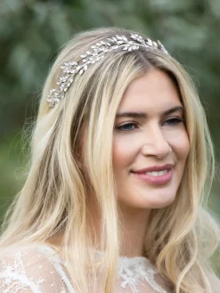 Utopia hoofdband met kristallen blaadjes*Ivory & Co Outlet