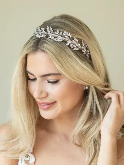 Utopia hoofdband met kristallen blaadjes*Ivory & Co Outlet