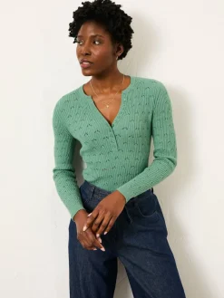 - FatFace Knitted Button Front Henley*Fat Face Best