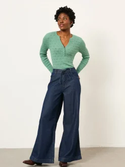 - FatFace Knitted Button Front Henley*Fat Face Best