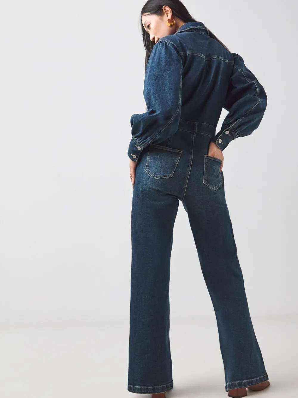 denim jumpsuit met wijde pijpen*JD Williams New