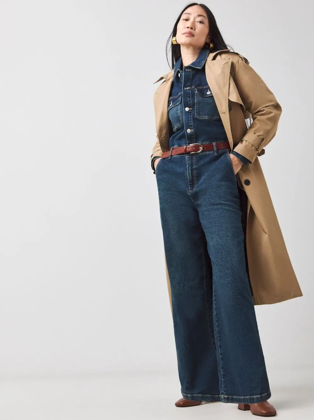 denim jumpsuit met wijde pijpen*JD Williams New