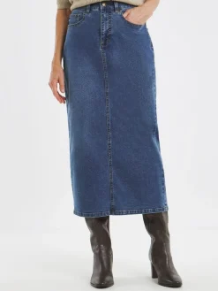 Mid Wash 24/7 Denim Maxi Skirt*JD Williams New