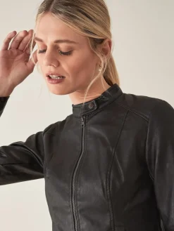 kraagloze imitatieleren 100% katoenen jack*JDY Clearance