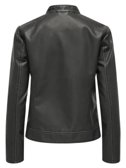 kraagloze imitatieleren 100% katoenen jack*JDY Clearance