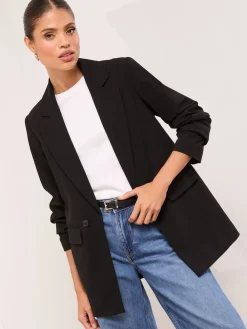 Jet black - - Relaxte lange maatsnitblazer*Lipsy