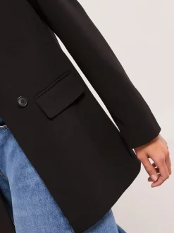 Jet black - - Relaxte lange maatsnitblazer*Lipsy