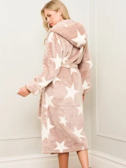 Natural Mocha Star Print Dressing Gown*Jim Jam the Label Hot