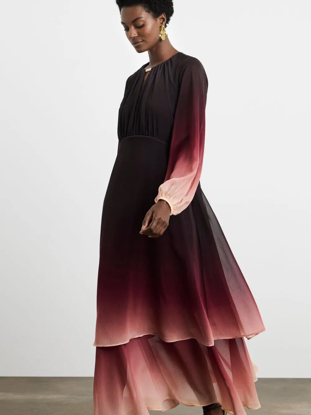 Pink Ombre Tiered Maxi Dress*Joanna Hope Hot