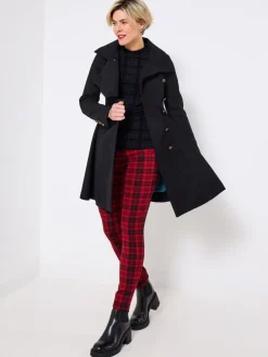 Oversized Collar Black Coat*Joe Browns Outlet