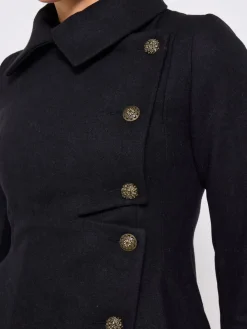 Oversized Collar Black Coat*Joe Browns Outlet