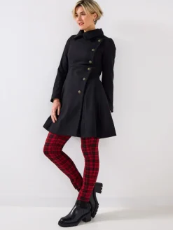 Oversized Collar Black Coat*Joe Browns Outlet
