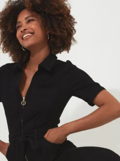 Roxie jumpsuit van denim voor tenger postuur*Joe Browns