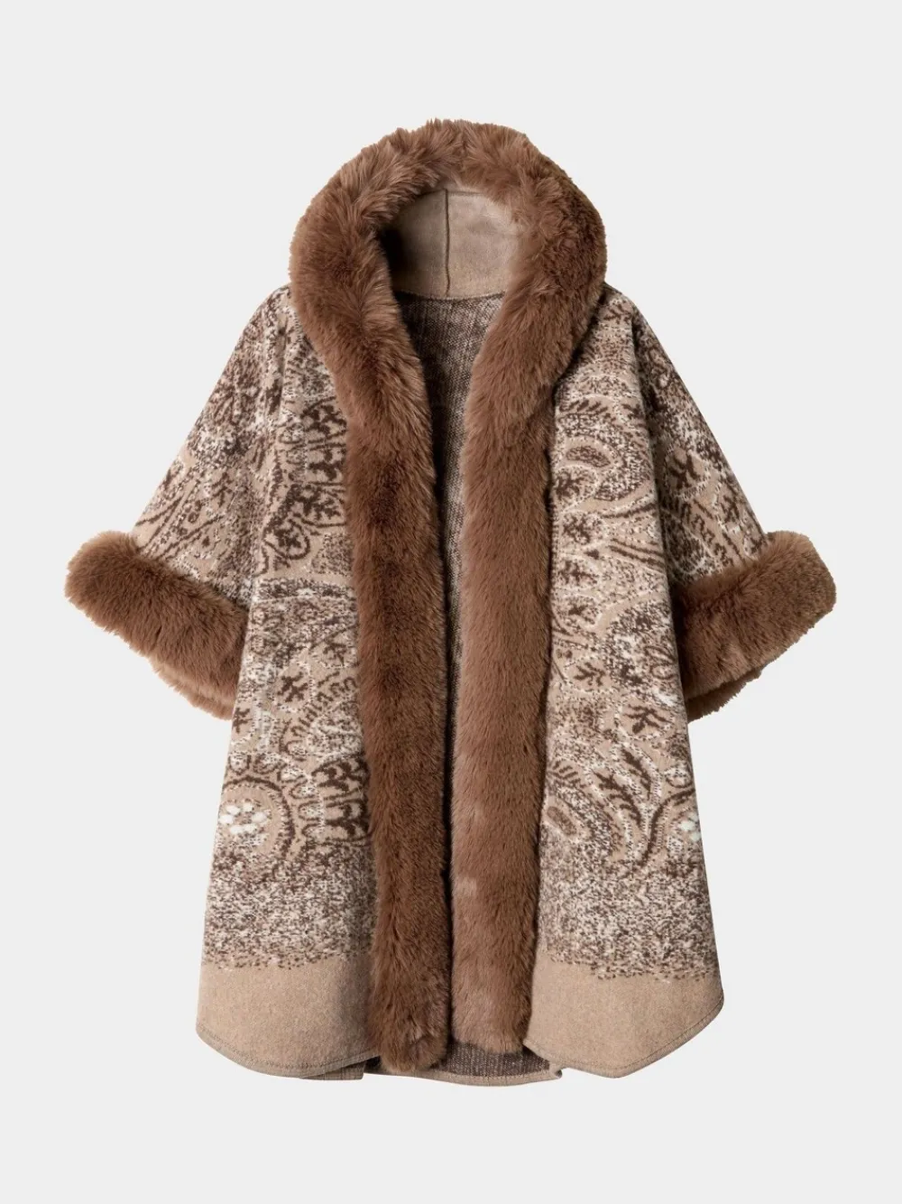 Vintage Patterned Faux Fur Wrap Coverup*Joe Browns